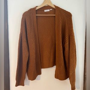 Rust chunky knitted cardigan